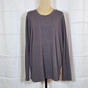 Matty M Women XXL Purple-Gray Long Sleeve Crew Neck Lightweight Sweater